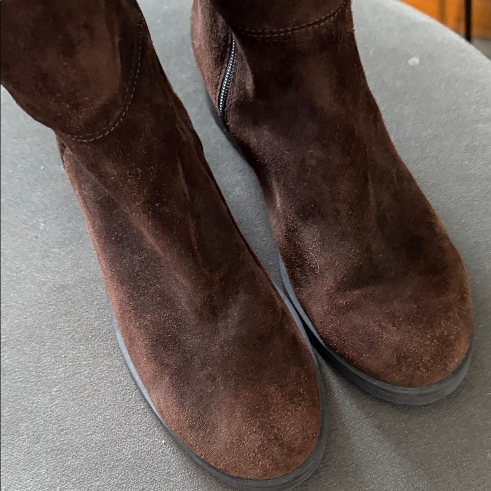 Bandolino Chocolate Brown Suede Women’s 8.5 Tall Boots Boho - Picture 2 of 10